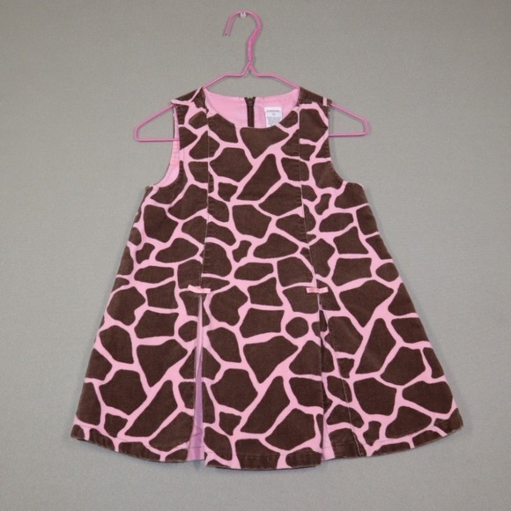 Gymboree Vintage Little Girls Giraffe Dress -‎ Pink/Brown - Size 3T